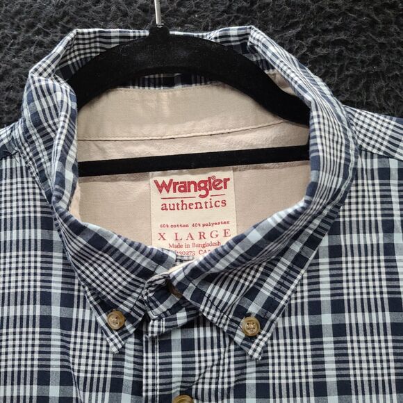 Wrangler Authentic Mens Button Up Multi-Color Size XL 100% Cotton Pocket Button - Picture 6 of 12